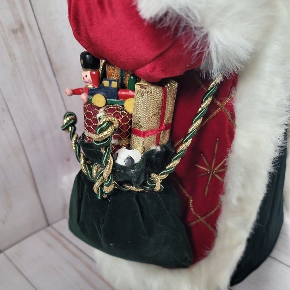 Traditions 16" Cloth and Porcelain Santa Centerpiece Holiday Decor - Picture 2 of 9